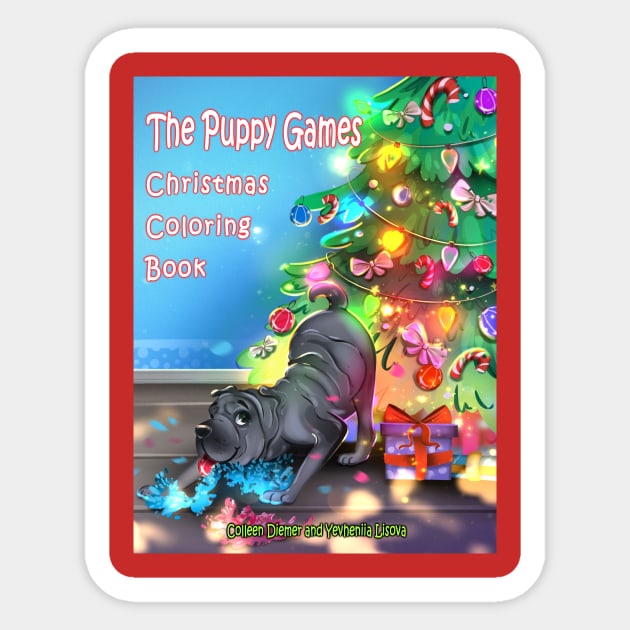 The Puppy Games Christmas Coloring Book Full Cover! Sticker by Stitch's Puppy Games